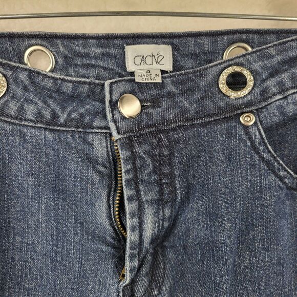 CACHE womens 4 medium wash denim cropped pants - Picture 3 of 6